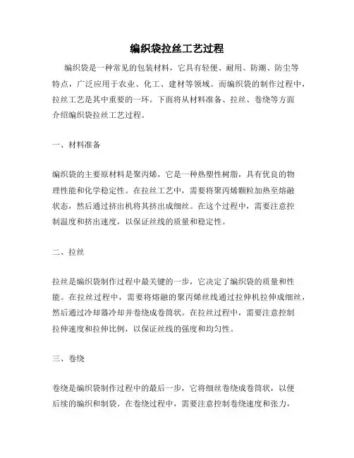 编织袋拉丝工艺过程