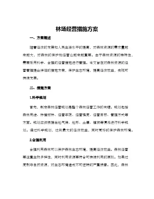 林场经营措施方案