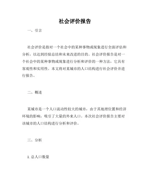 社会评价报告