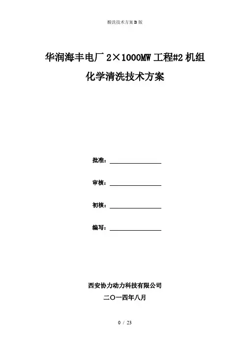 酸洗技术方案B版