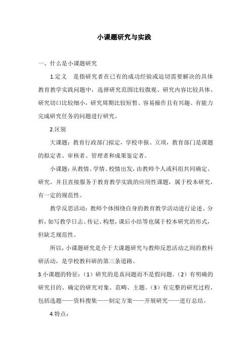 小课题研究与实践