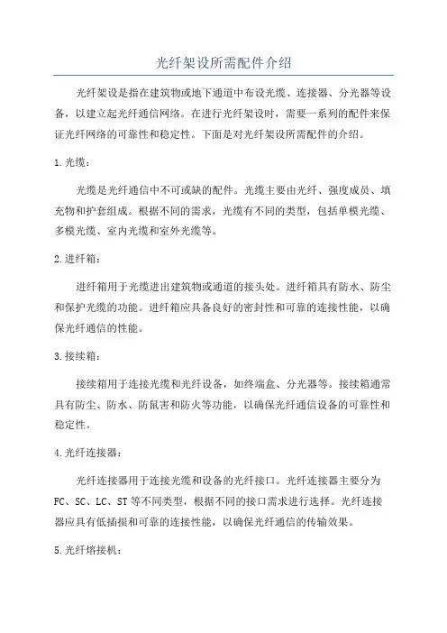 光纤架设所需配件介绍