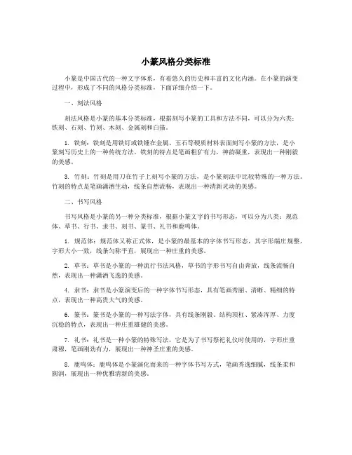 小篆风格分类标准
