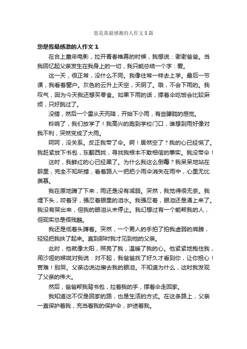 您是我最感激的人作文8篇