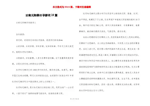 云南元阳梯田导游词10篇