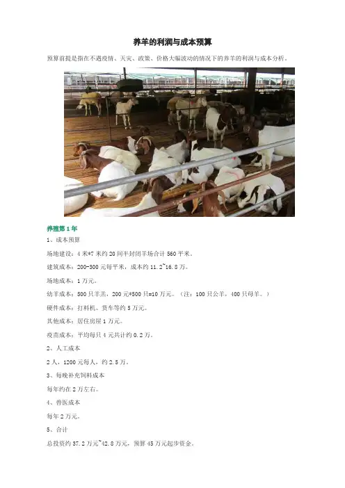 养羊的利润与成本预算