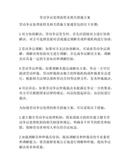 劳动争议处理流程及相关措施方案