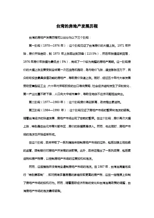 台湾房地产发展史