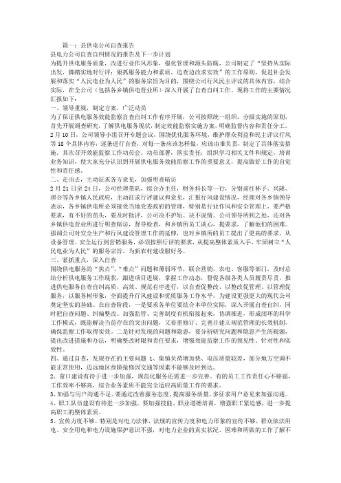 供电公司情况报告