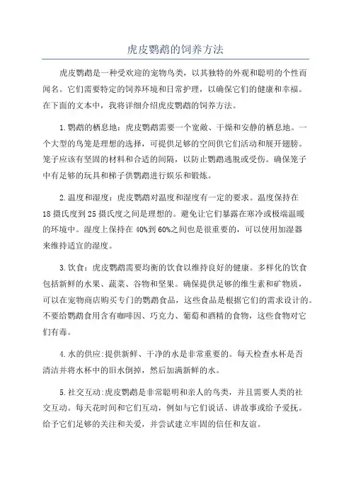 虎皮鹦鹉的饲养方法