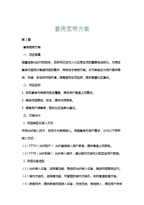 套房宽带方案
