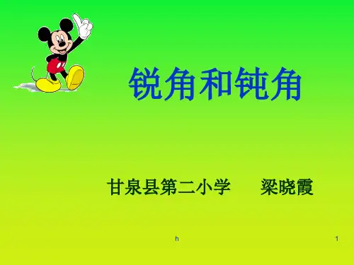 人教版二年级下数学--锐角和钝角课件