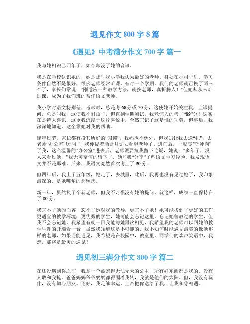 遇见作文800字8篇