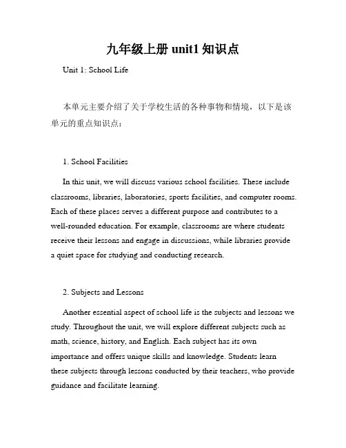 九年级上册unit1知识点