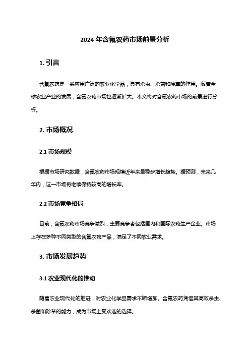2024年含氟农药市场前景分析
