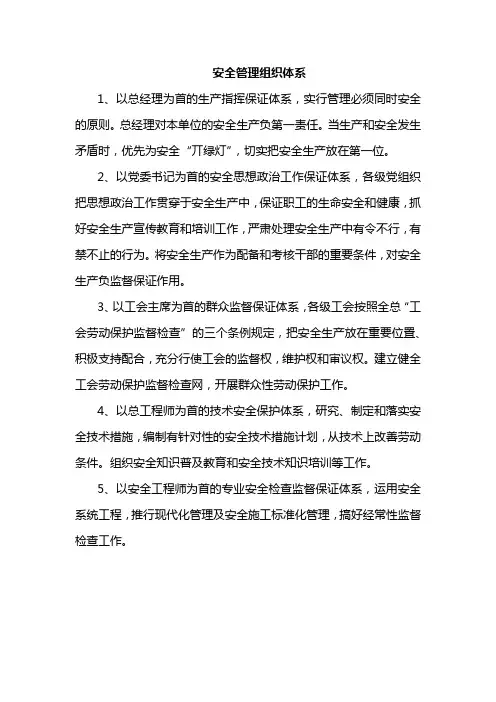 安全管理组织体系