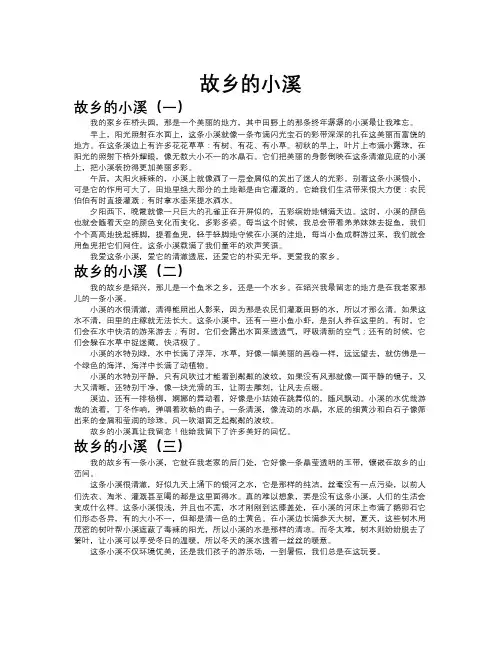 故乡的小溪作文共九篇