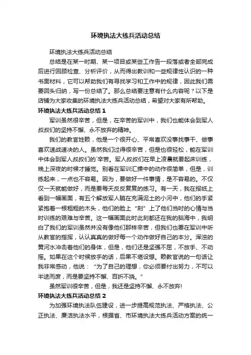 环境执法大练兵活动总结