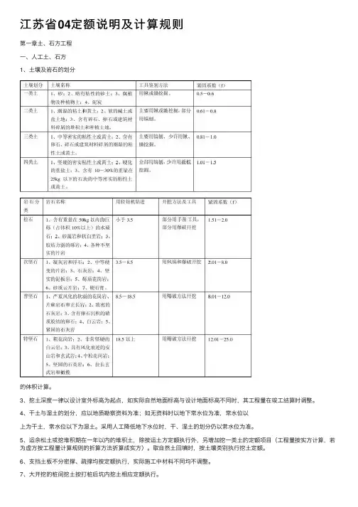 江苏省04定额说明及计算规则