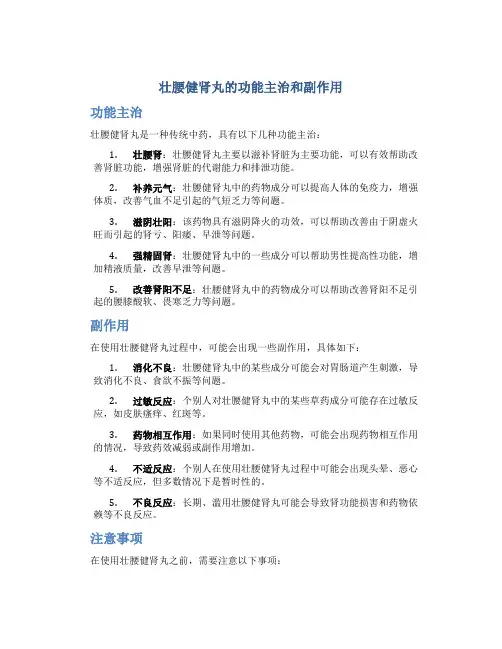 壮腰健肾丸的功能主治和副作用