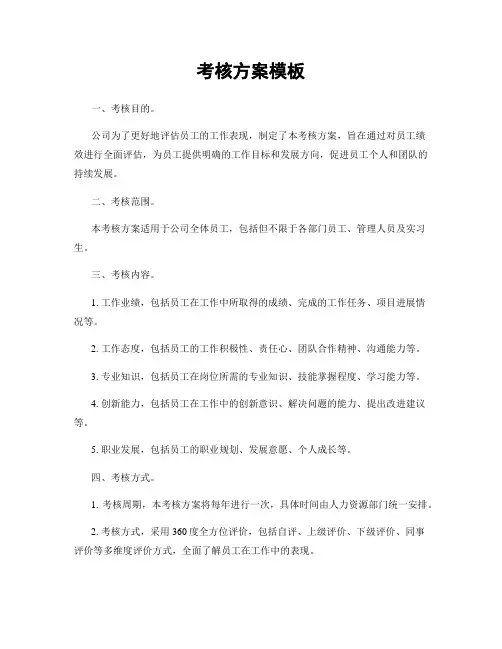 考核方案模板