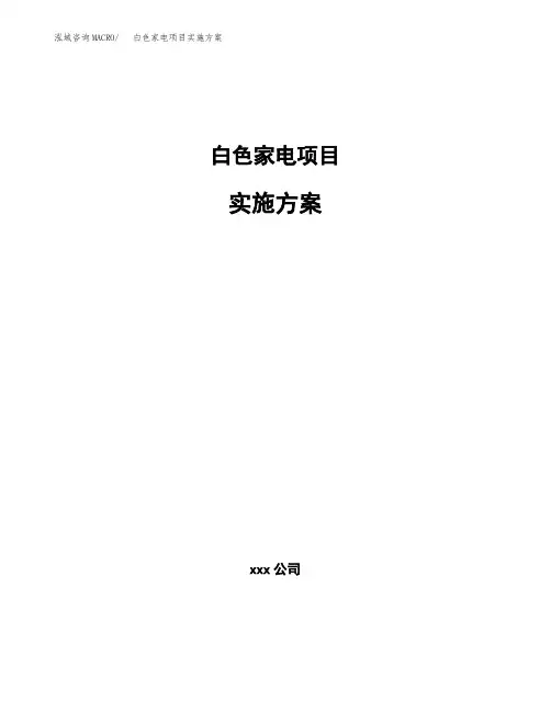 白色家电项目实施方案