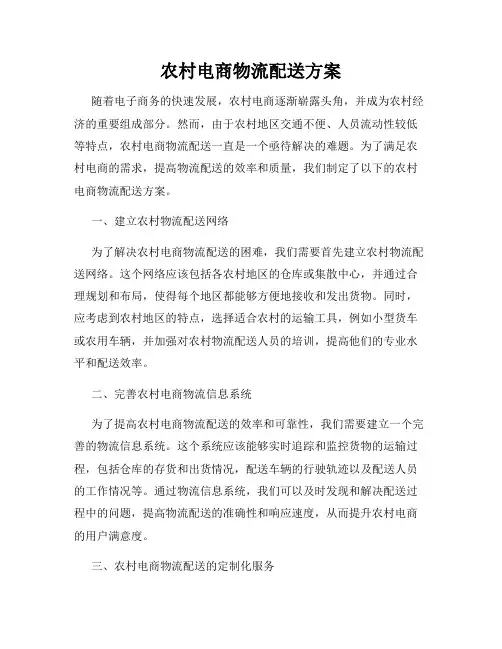 农村电商物流配送方案