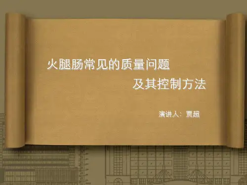 火腿肠常见的质量问题及其控制方法-贾超