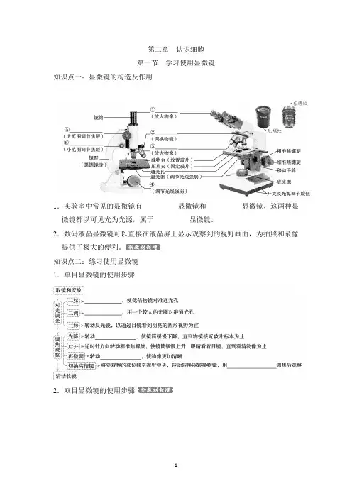 人教版七年级上册生物第一单元第二章第一节知识点总结