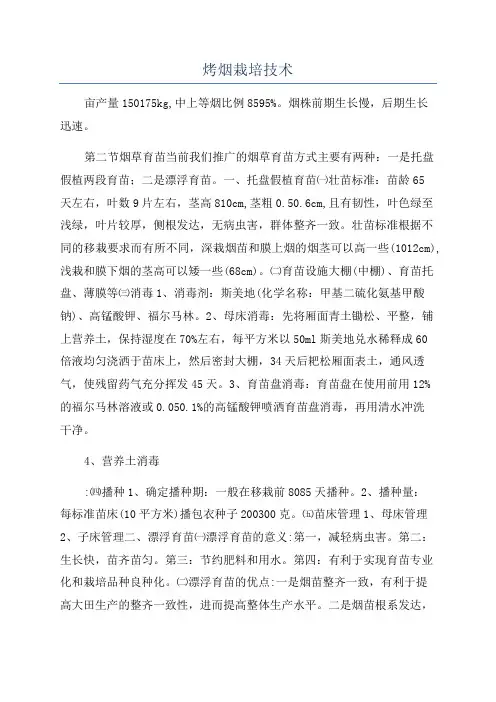 烤烟栽培技术