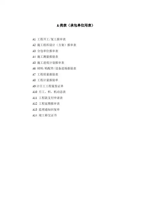 土地开发整理工程资料表格全套