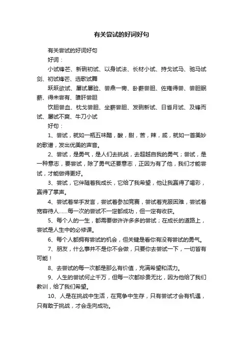 有关尝试的好词好句