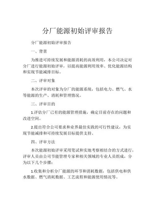 分厂能源初始评审报告