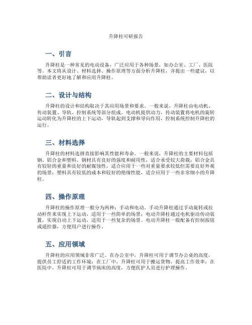升降柱可研报告