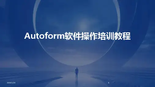 2024版Autoform软件操作培训教程