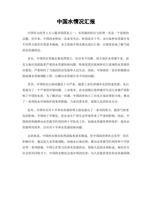 中国水情况汇报