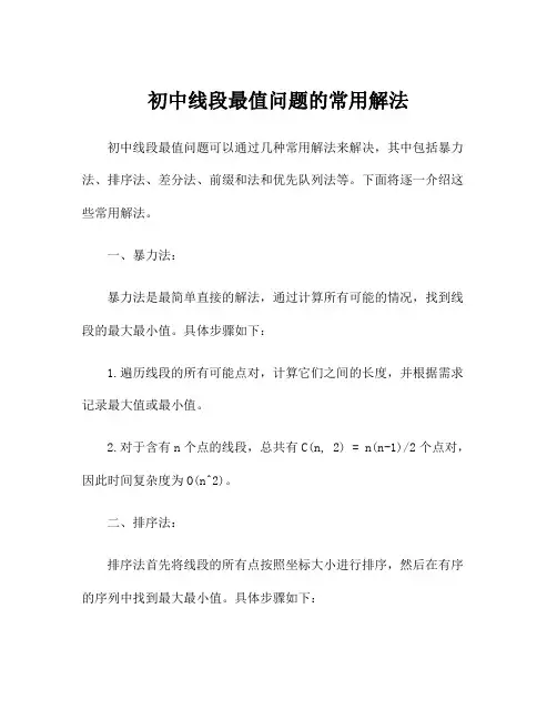 初中线段最值问题的常用解法
