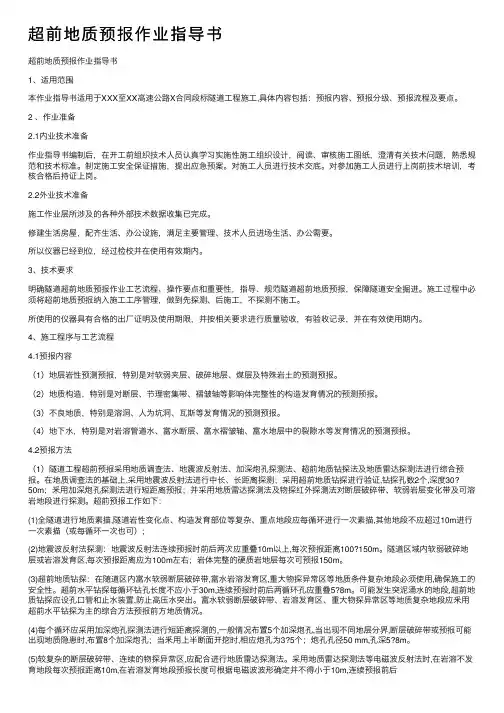 超前地质预报作业指导书