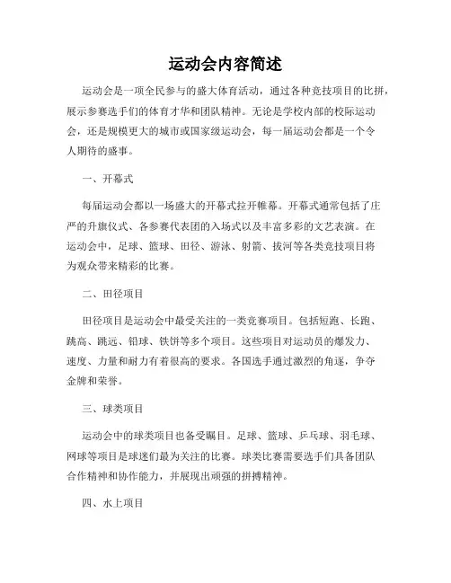 运动会内容简述