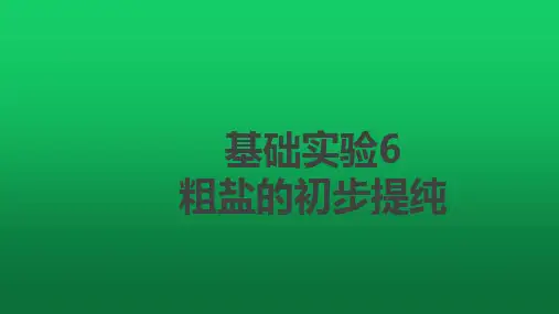 最新《初中必刷题》HJ 九下课件：6.5基础实验6 粗盐的初步提纯(共32张PPT)