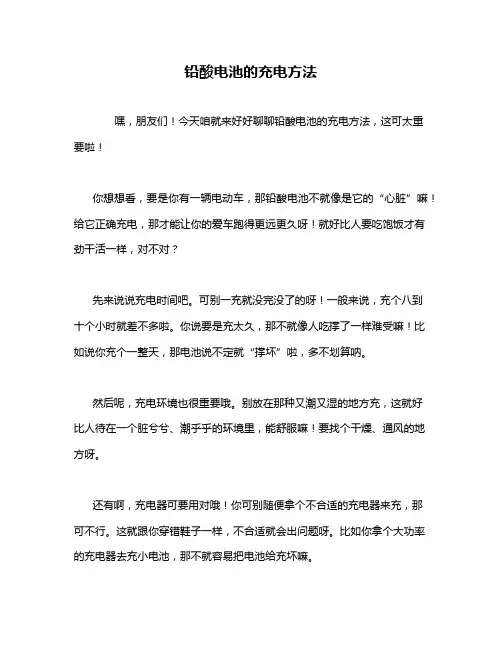 铅酸电池的充电方法