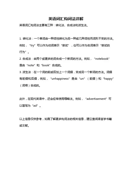 英语词汇构词法详解