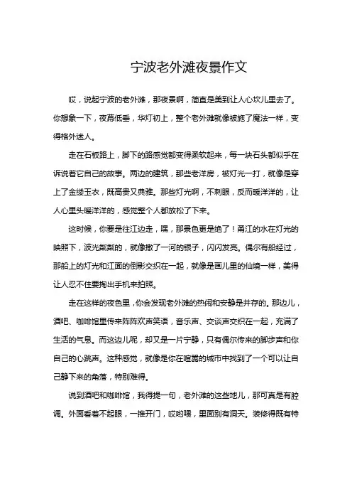 宁波老外滩夜景作文