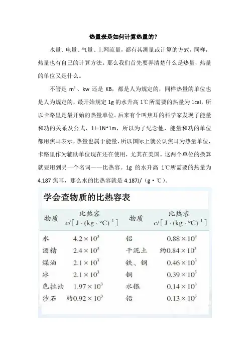 热量表是如何计算热量的？