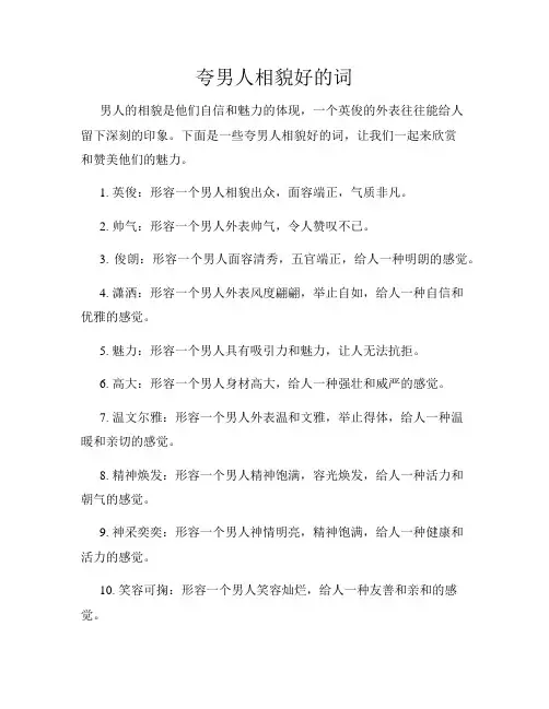 夸男人相貌好的词