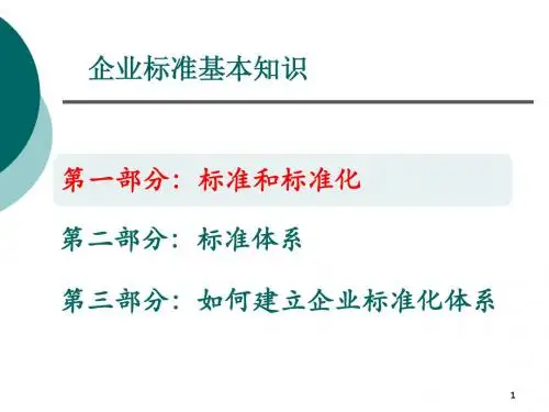 企业标准化基本知识
