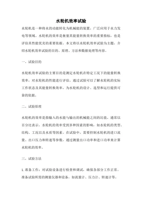 水轮机效率试验
