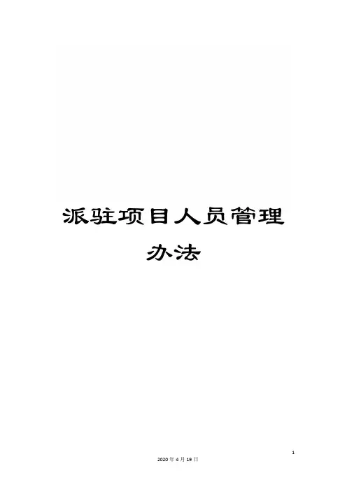 派驻项目人员管理办法