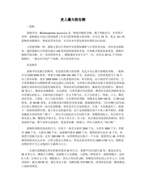 史上最大的生物