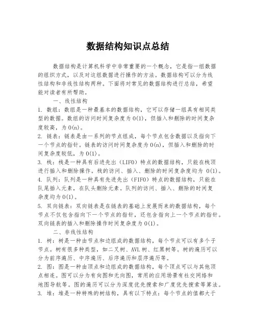 数据结构知识点总结
